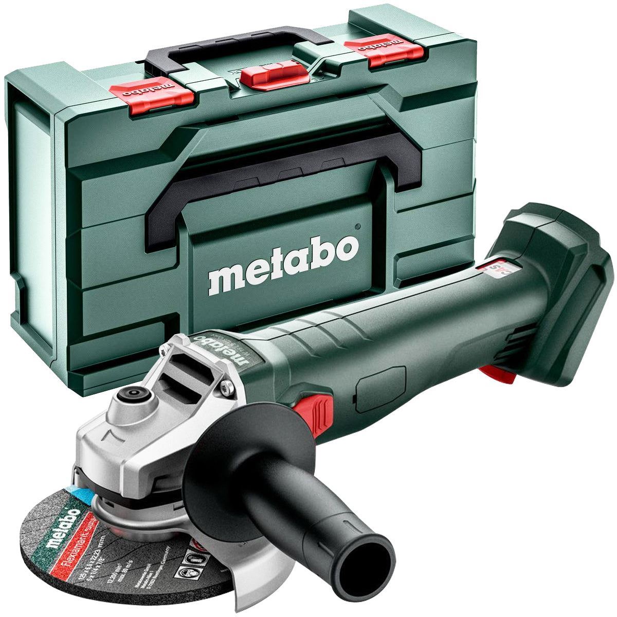 Metabo W 18 L 9-125 18V 125mm Angle Grinder with 1 x 8.0Ah Battery Charger & Metabox