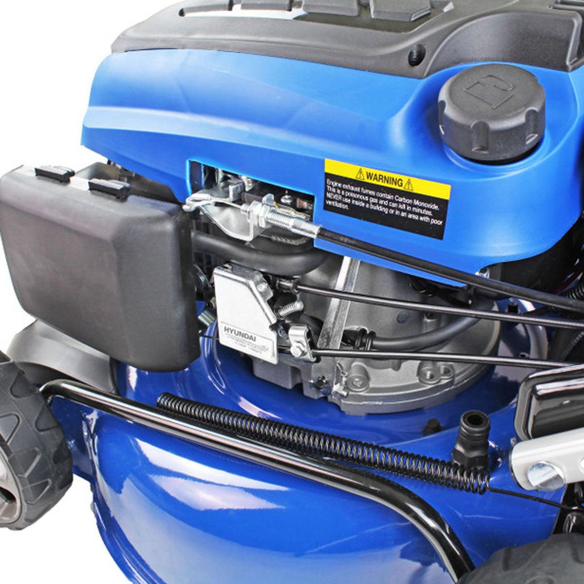 Hyundai HYM460SPE 46cm Electric-Start Self-Propelled Petrol Lawnmower Mulch, Rear & Side Discharge