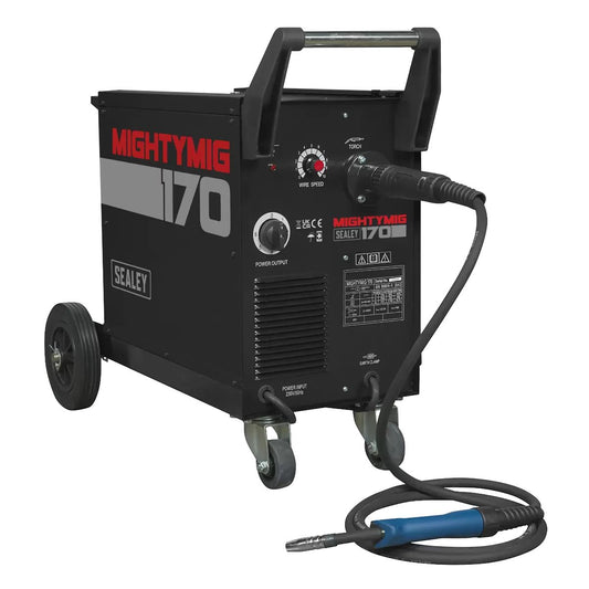 Sealey MIGHTYMIG170 170A Professional Gas-Gasless MIG Welder with Euro Torch 230V