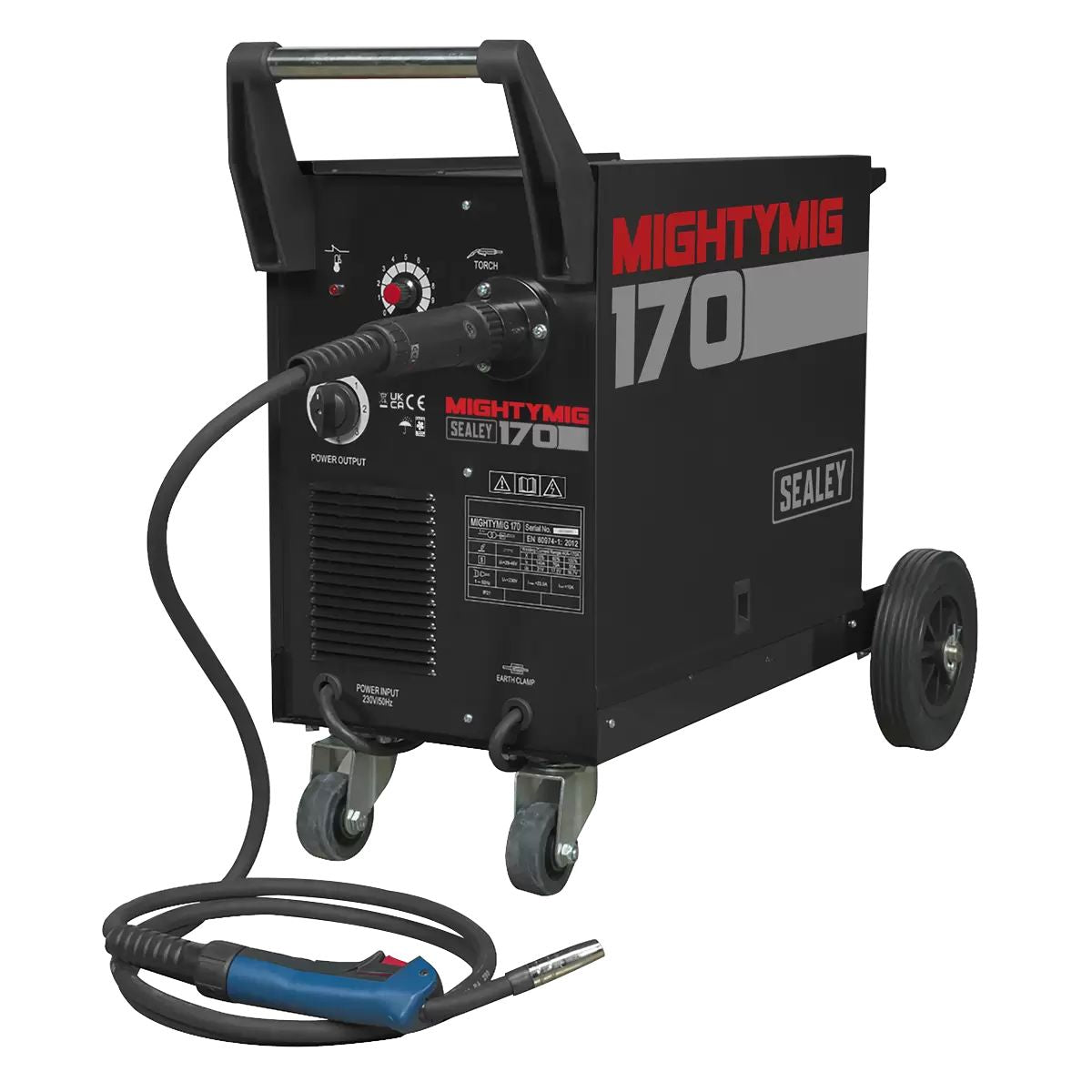 Sealey MIGHTYMIG170 170A Professional Gas-Gasless MIG Welder with Euro Torch 230V