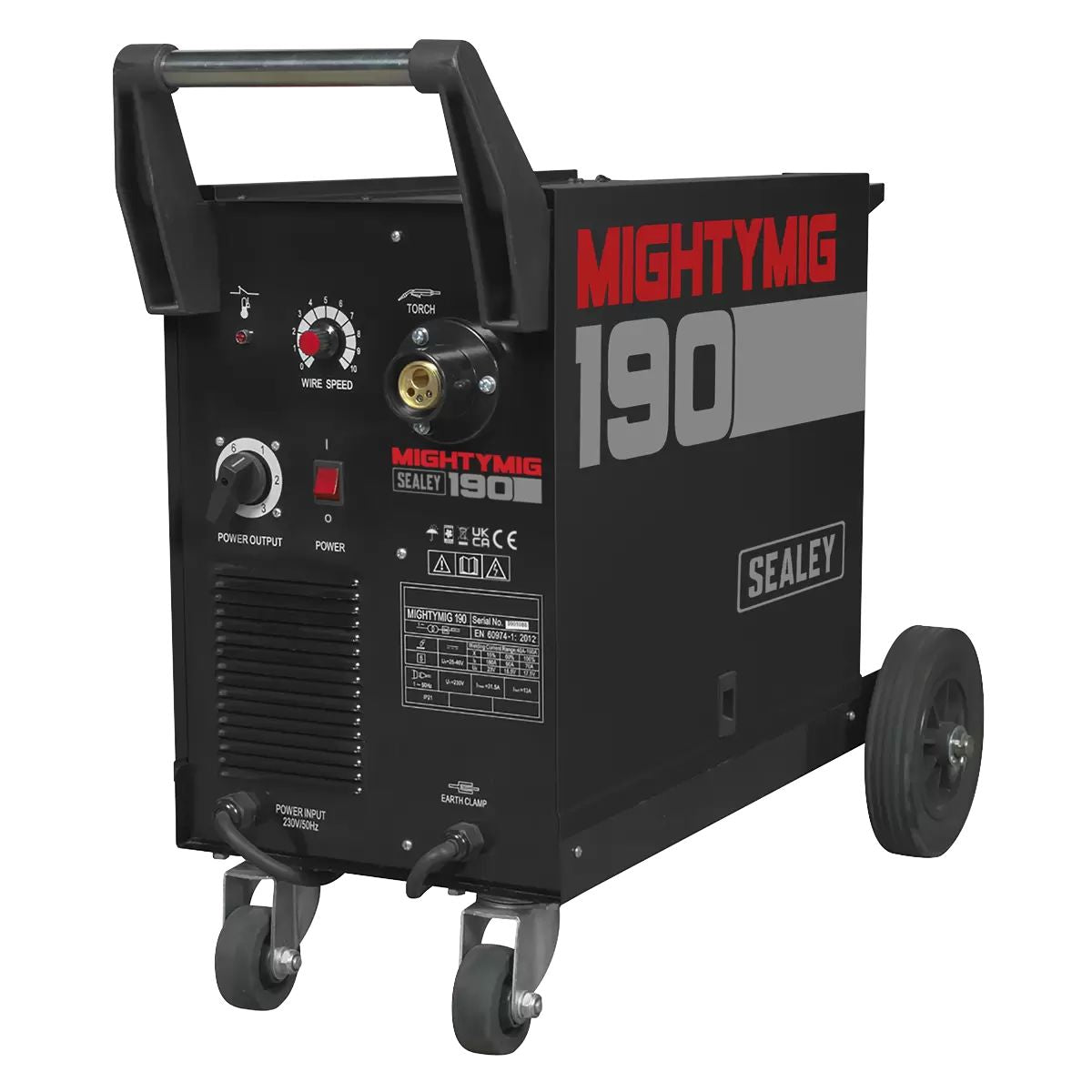 Sealey MIGHTYMIG190 190A Professional Gas/No-Gas MIG Welder with Euro Torch 230V