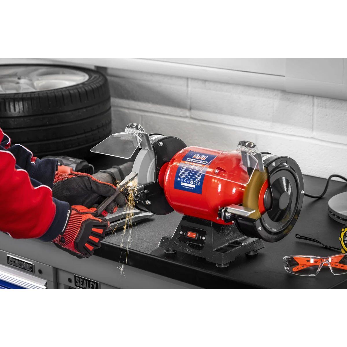 Sealey BG150XW/99 Ø150mm Heavy-Duty Bench Grinder with Wire Wheel 230V/450W