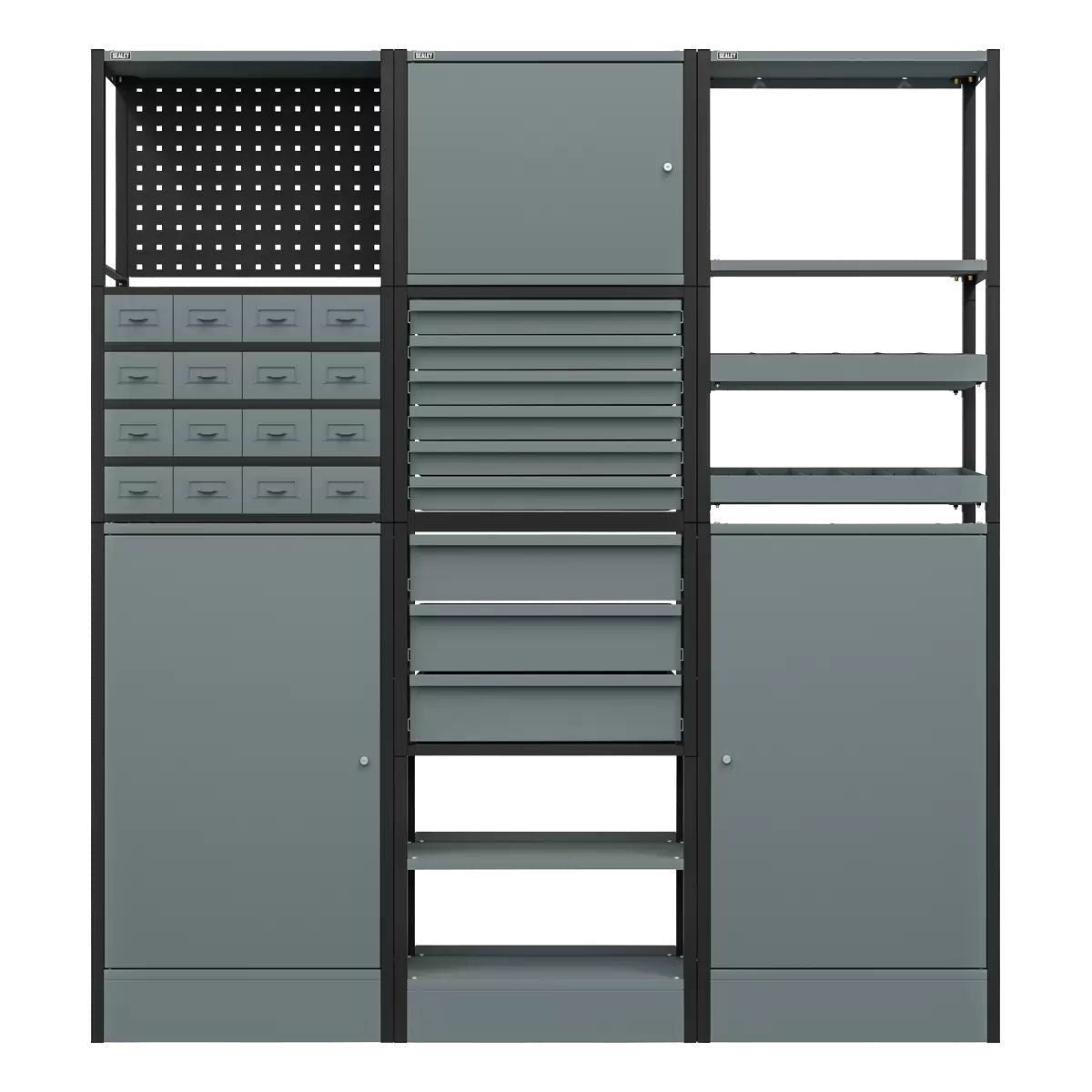 Sealey APMRSTACK1 Modular Racking System Combo 1.74m Versatile Storage Solution for Home and Workshop