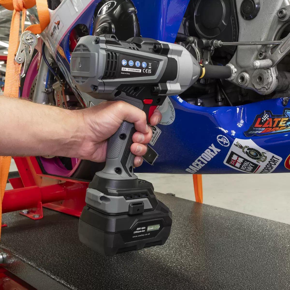 Sealey CP20VXIWKIT1 Premier 20V Brushless Cordless Impact Wrench Kit With 2 x 4Ah Batteries, Charger & Bag