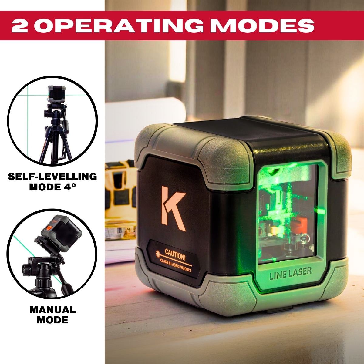 Kendo 20m Self-Levelling Laser Level with 360° Bracket