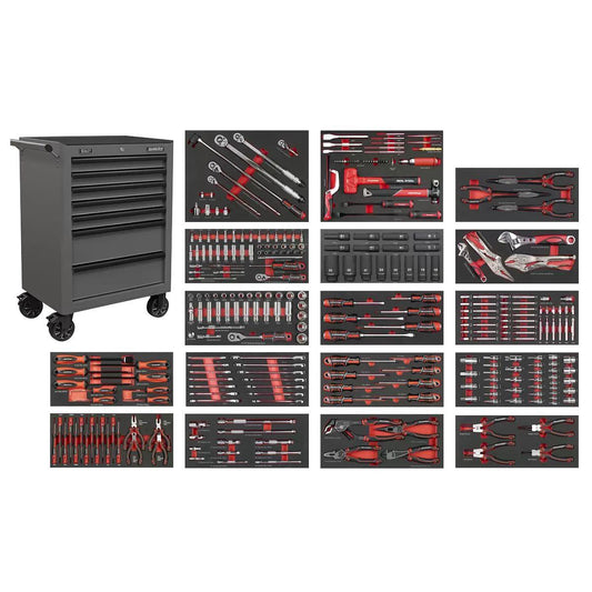 Sealey SPTCOMBO4G Superline PRO Roll Cab 7 Drawer with 305pc Tool Kit Grey