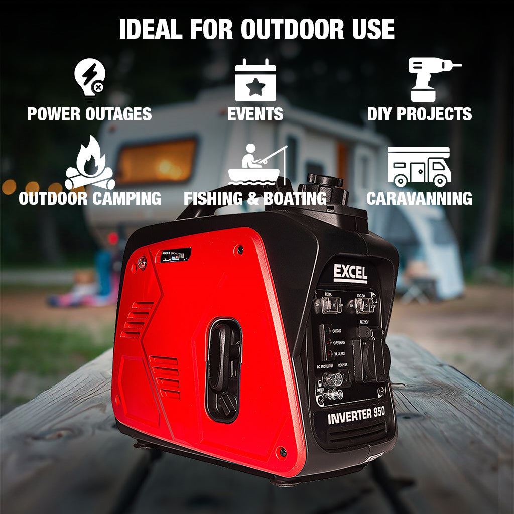 Excel Petrol Inverter Generator 4-Stroke Engine - 800W Power Output, 40CC for Reliable Outdoor use