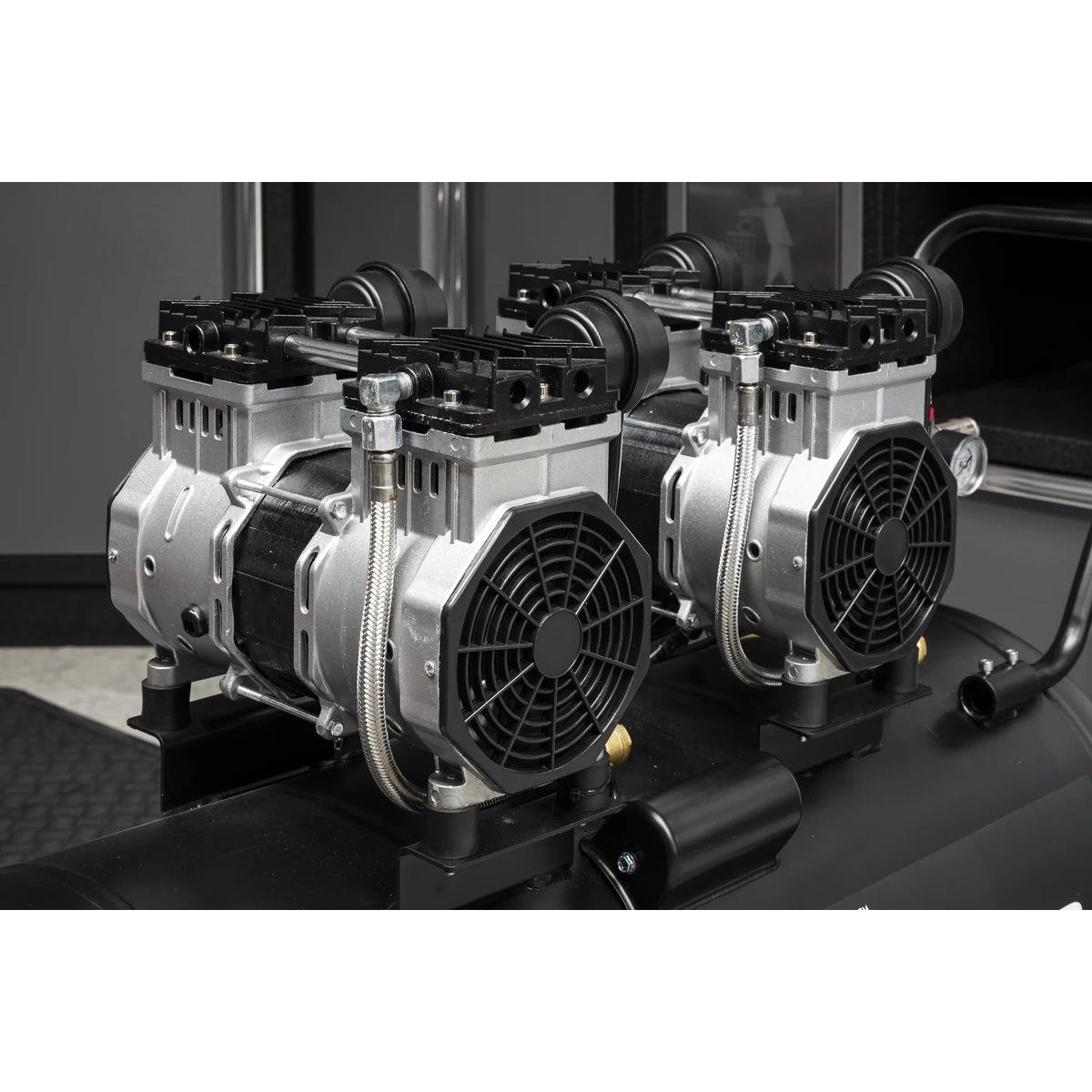 Sealey SAC10001S 100L Oil Free Low Noise Direct Drive Air Compressor 2 x 2hp/230V