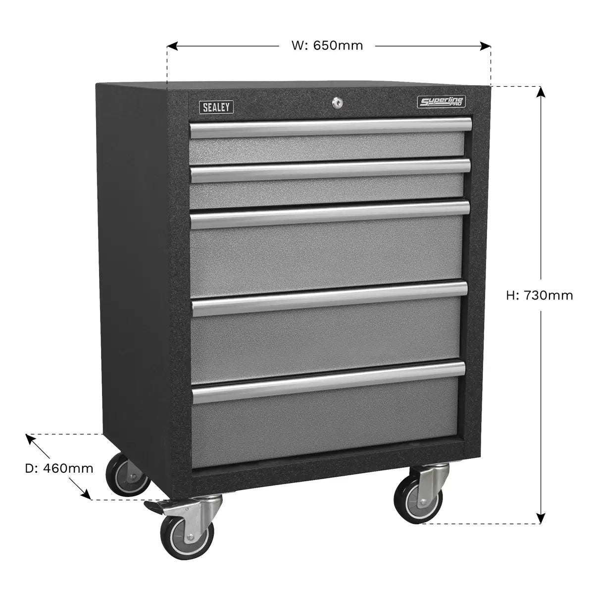 Sealey APMS58 Modular 5 Drawer Mobile Cabinet 650mm