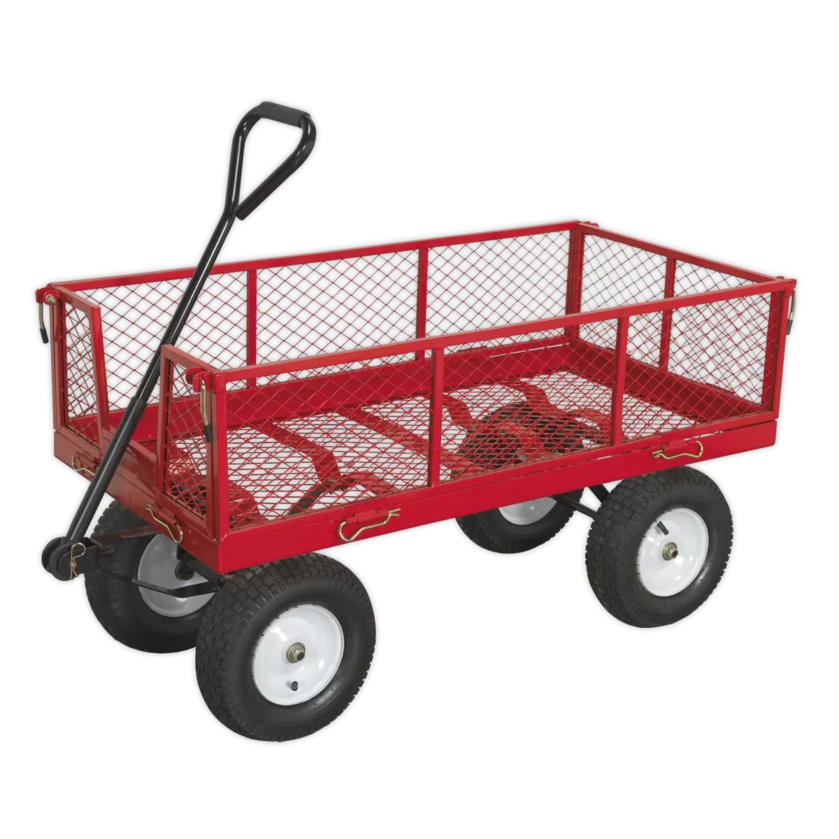 Sealey CST806 Platform Truck with Sides Pneumatic Tyres 450kg Capacity