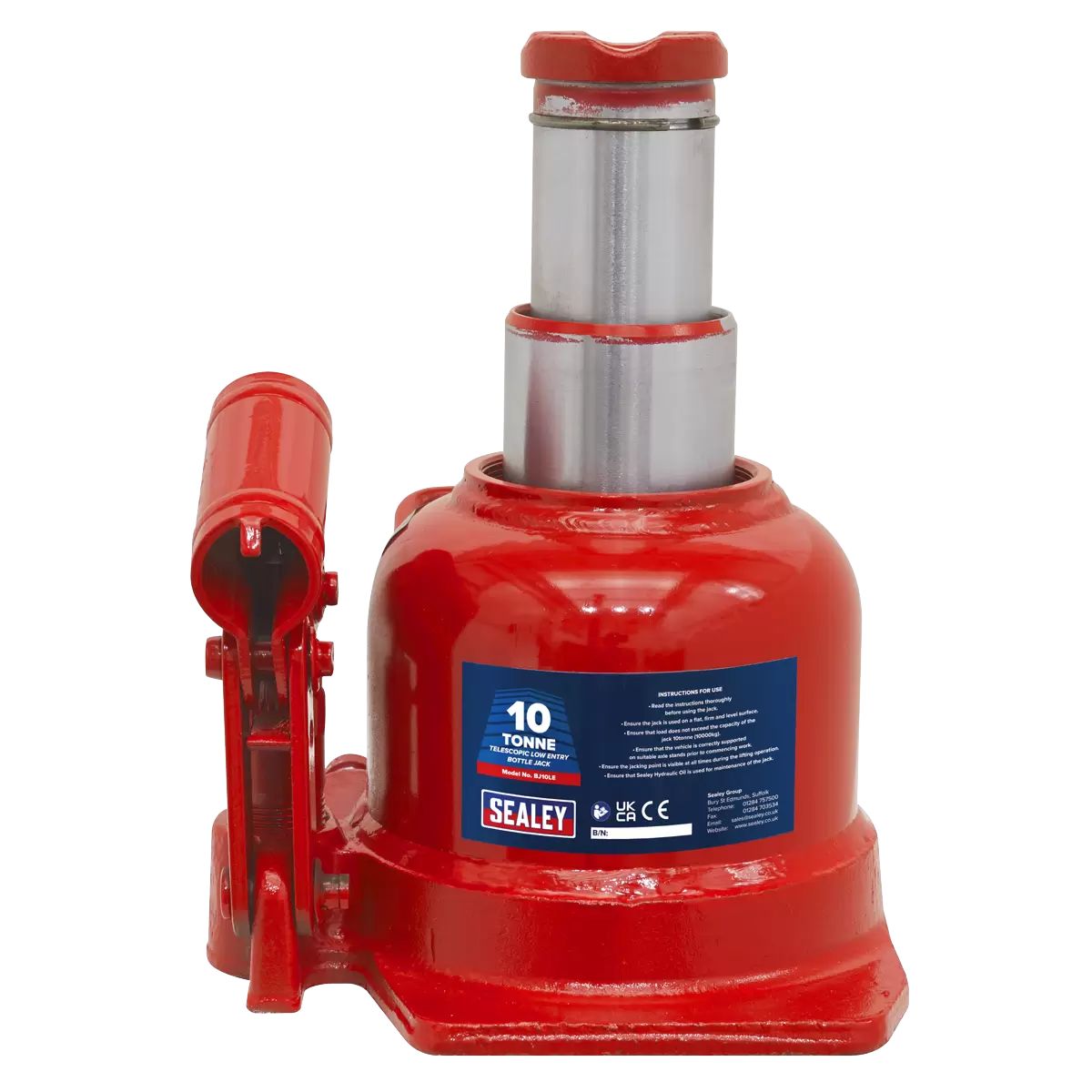 Sealey BJ10LE Bottle Jack 10tonne Low Entry Telescopic