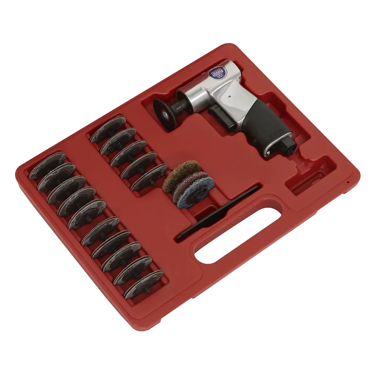 Sealey SA720 Air Mini Sander Kit Ø50mm 35pc