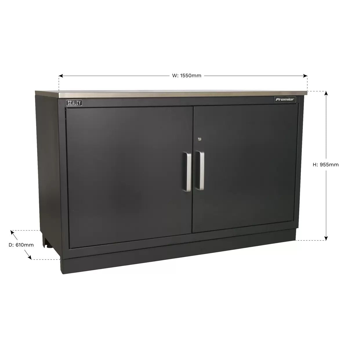 Sealey APMS02 Modular Floor Cabinet 2 Door 1550mm Heavy-Duty