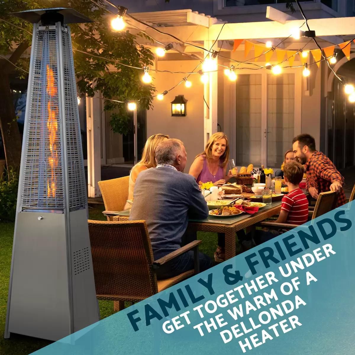 Dellonda DG99 13kW Stainless Steel Pyramid Gas Patio Heater