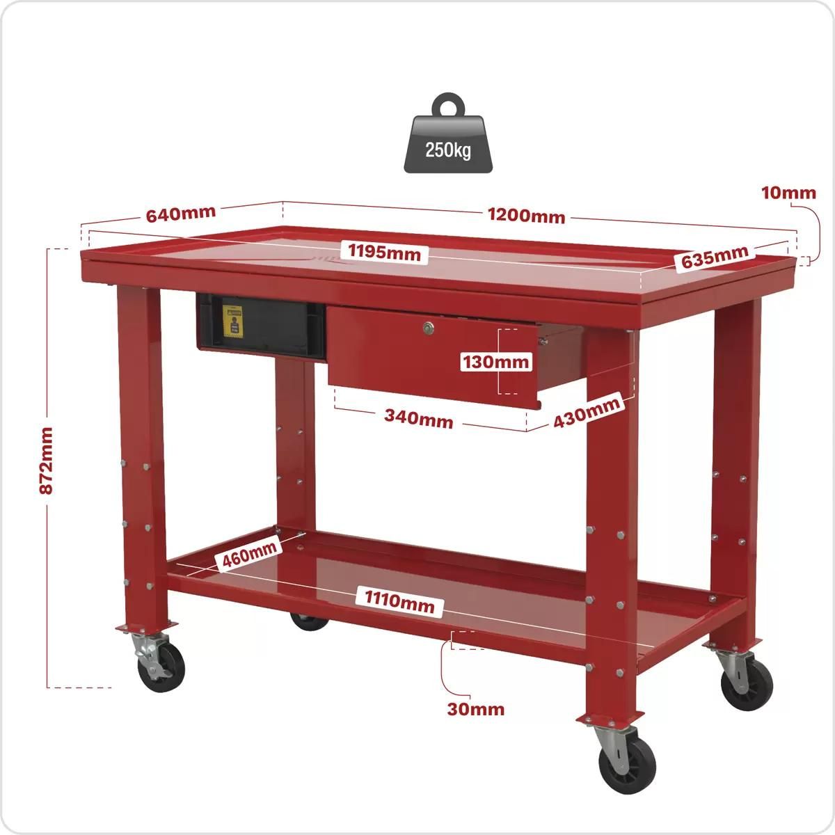 Sealey AP1200MW Mobile Workbench 1.2M Engine Repair