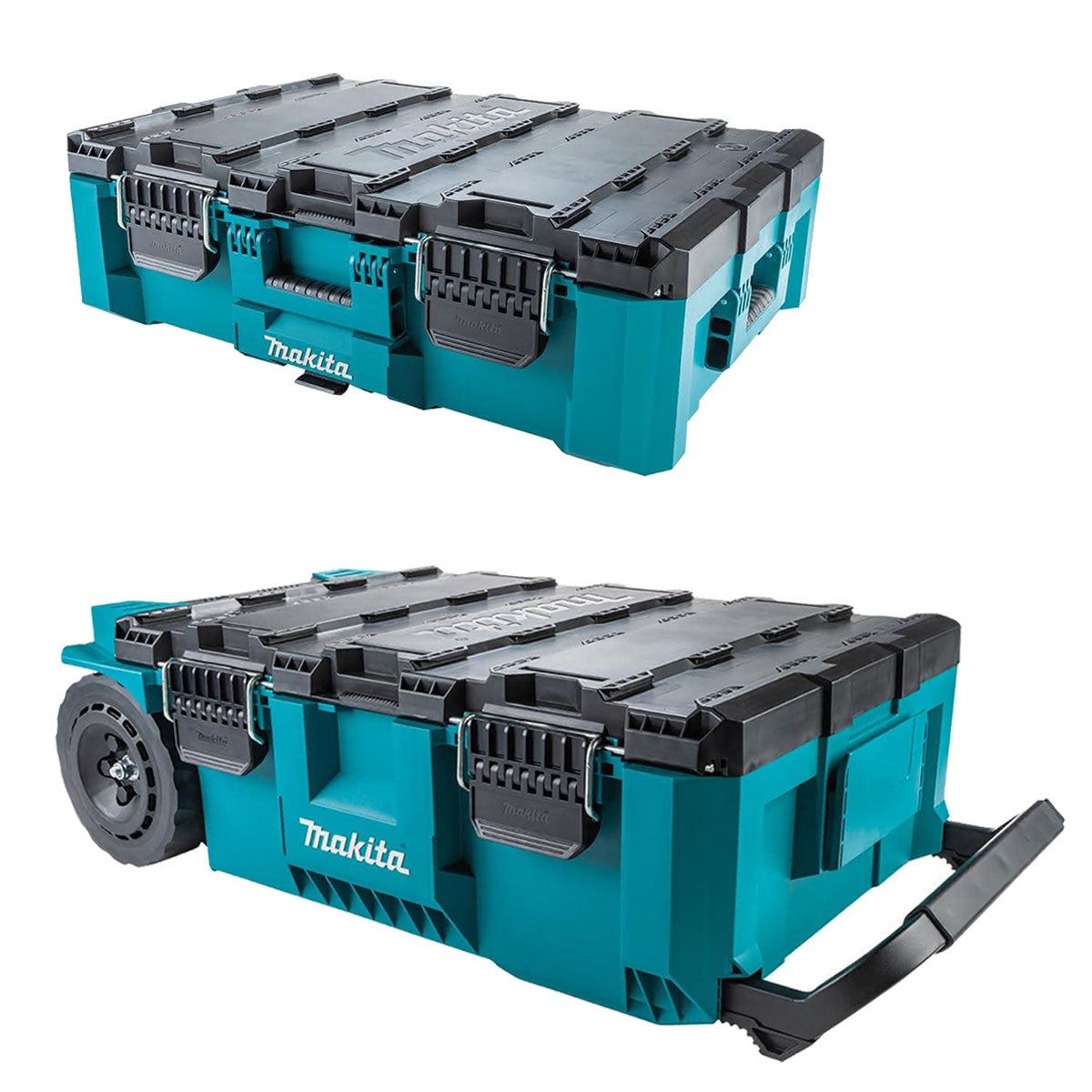 Makita MAKTRAK 2 Piece Modular Tool Storage Set Rolling Chest & Large Tool Box