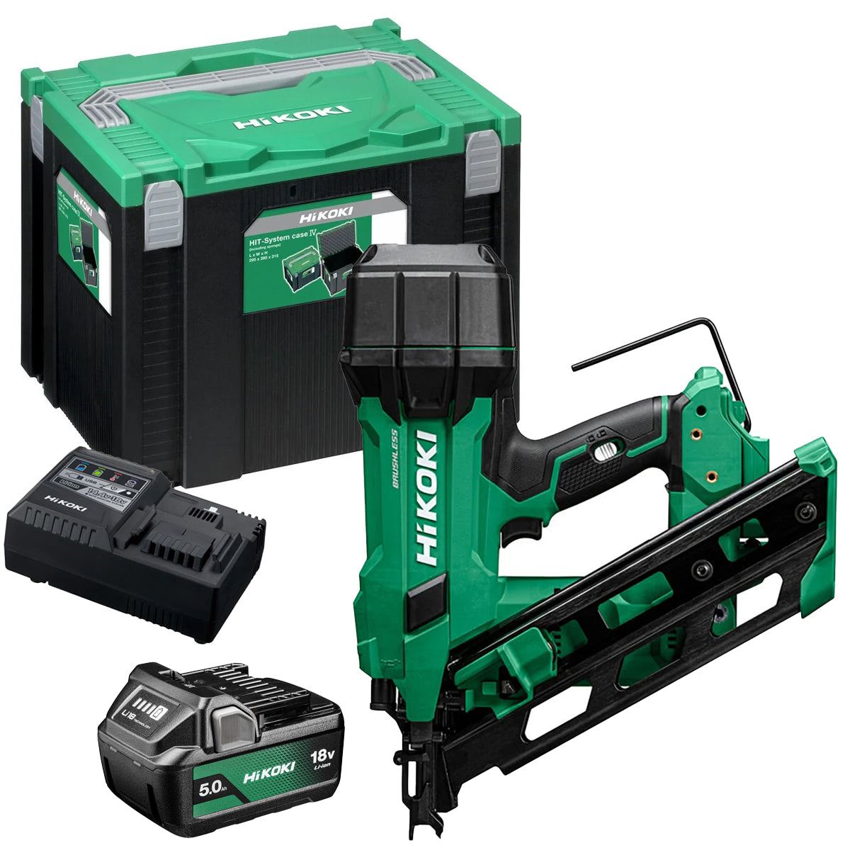 Hikoki NR1890DCAW9Z 18V Brushless Clipped Head Framing Nailer with 1 x 5.0Ah Battery Charger & Case