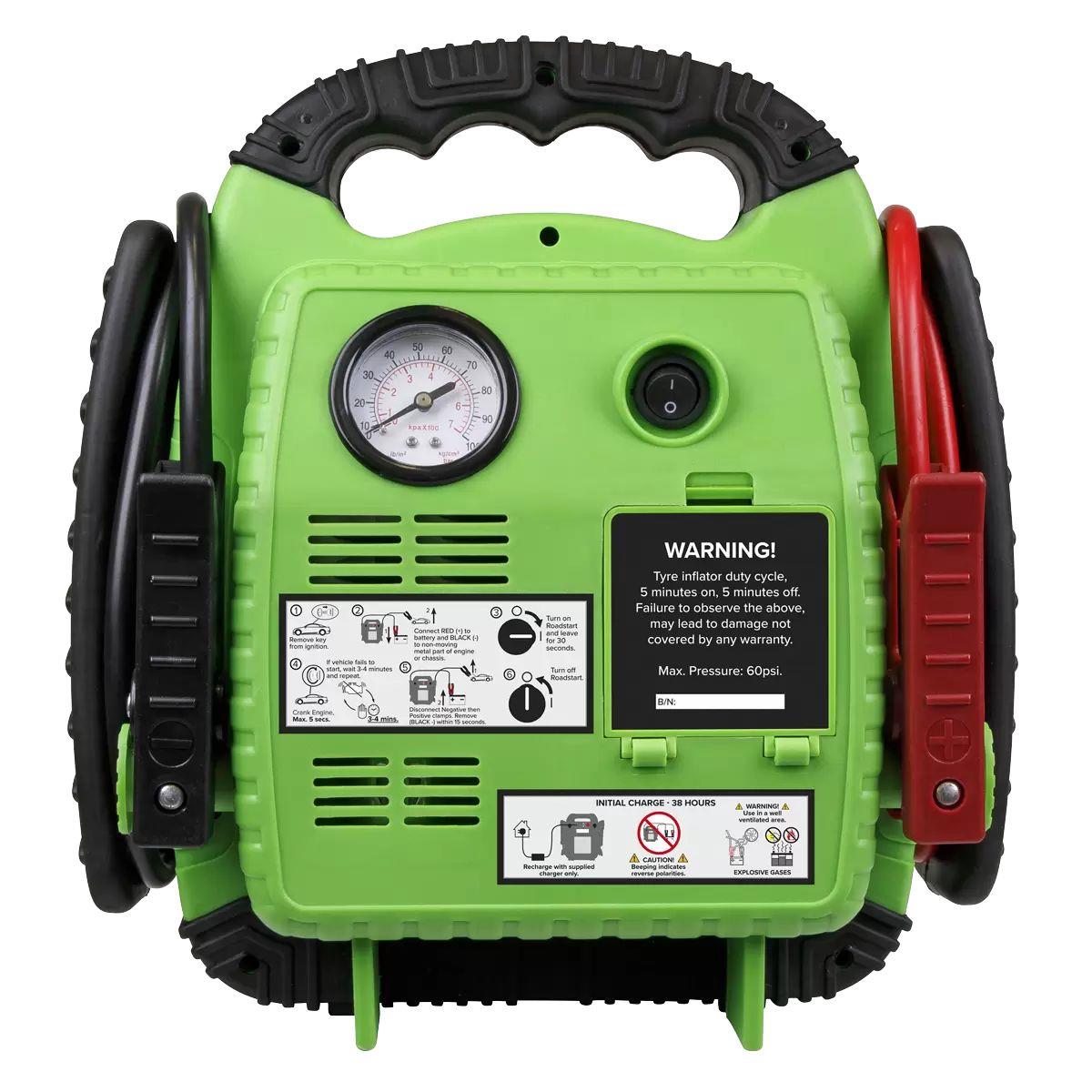 Sealey RS1322HV 12V Emergency Jump Starter with Air Compressor