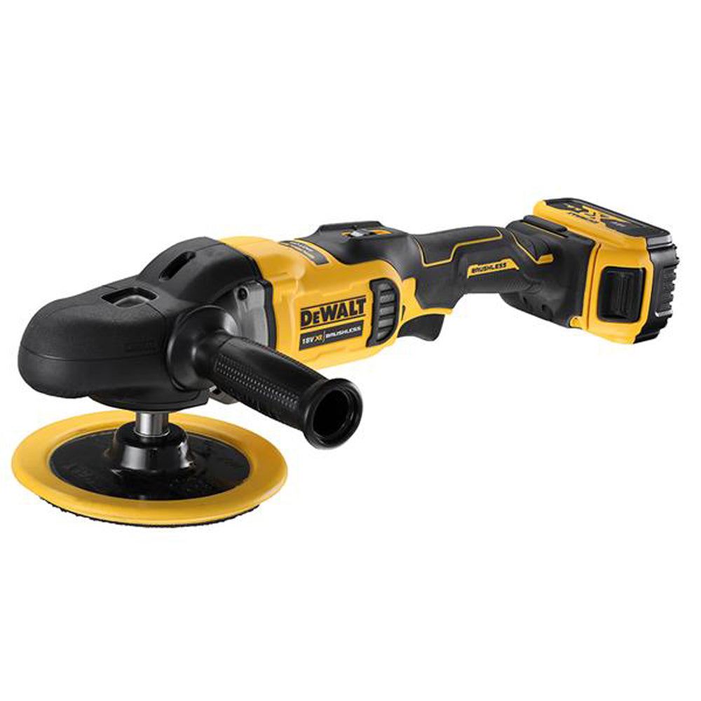 Dewalt DCM849P1 18V Brushless Rotary Polisher with 1 x 5.0Ah Battery Charger & Bag