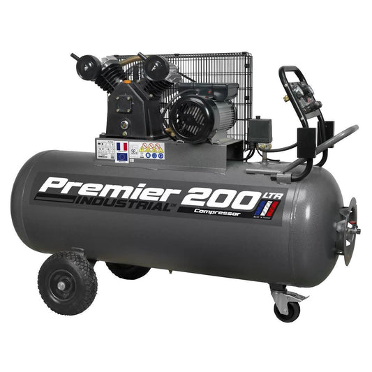Sealey SAC3203B 200L Belt Air Compressor 3hp with Front Control Panel 230V/16A