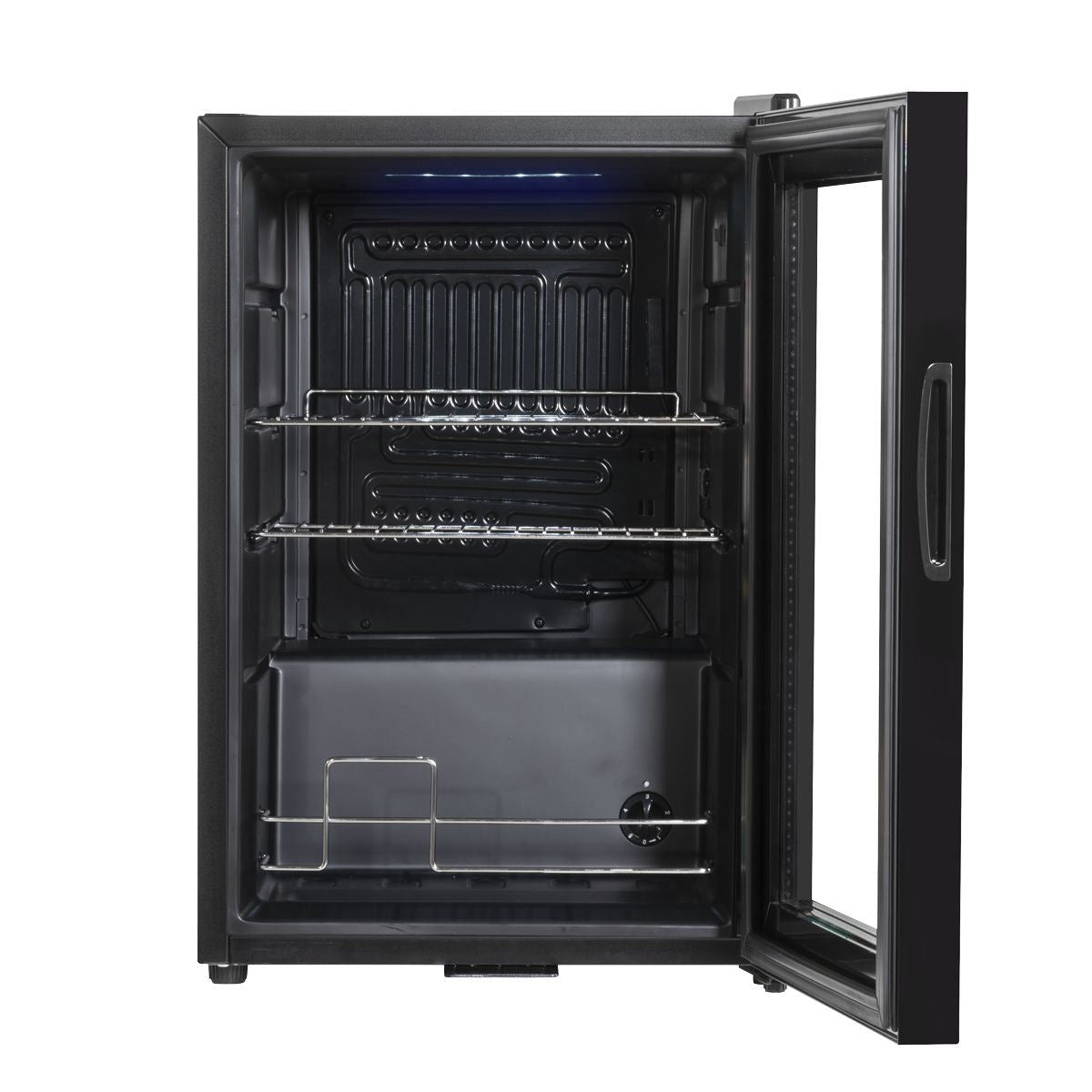 Sealey DH62 Baridi Drinks Fridge with LED Light & Glass Door 60L Black