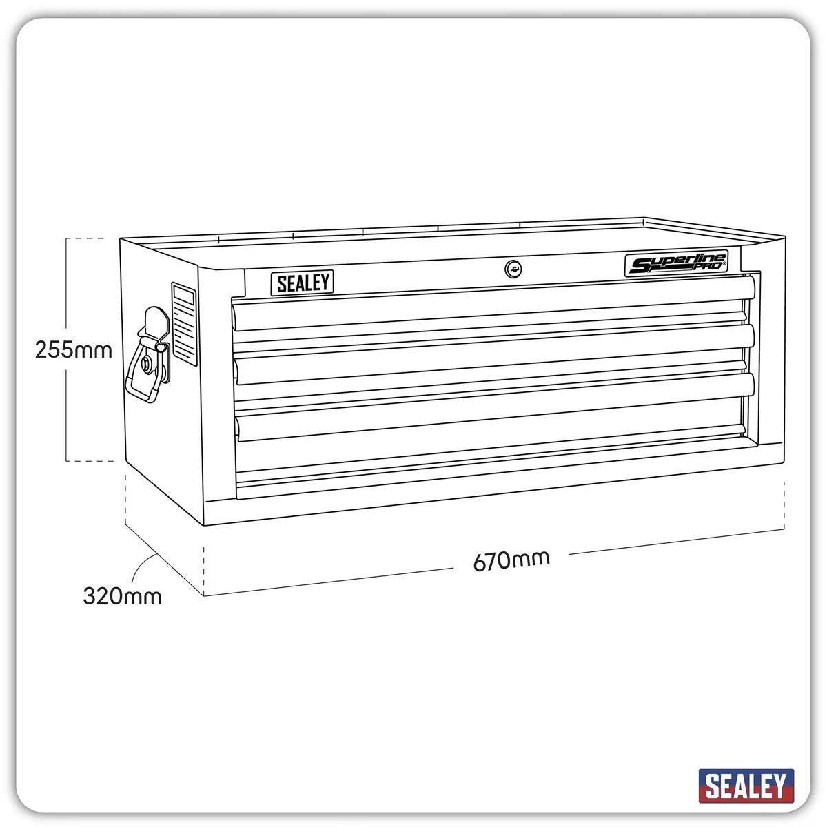 Sealey AP33339 3 Drawer with Ball-Bearing Slides -Red