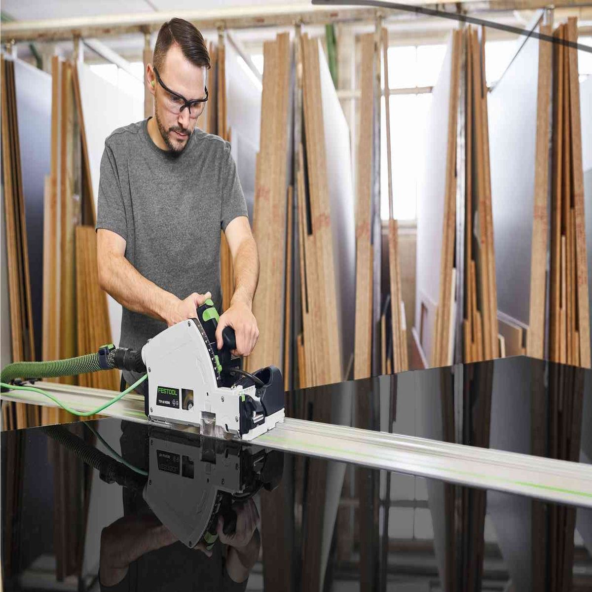Festool TSV 60 KEBQ-Plus 230V GB 168mm Plunge-Cut Saw With Scoring Function In Systainer - 576733
