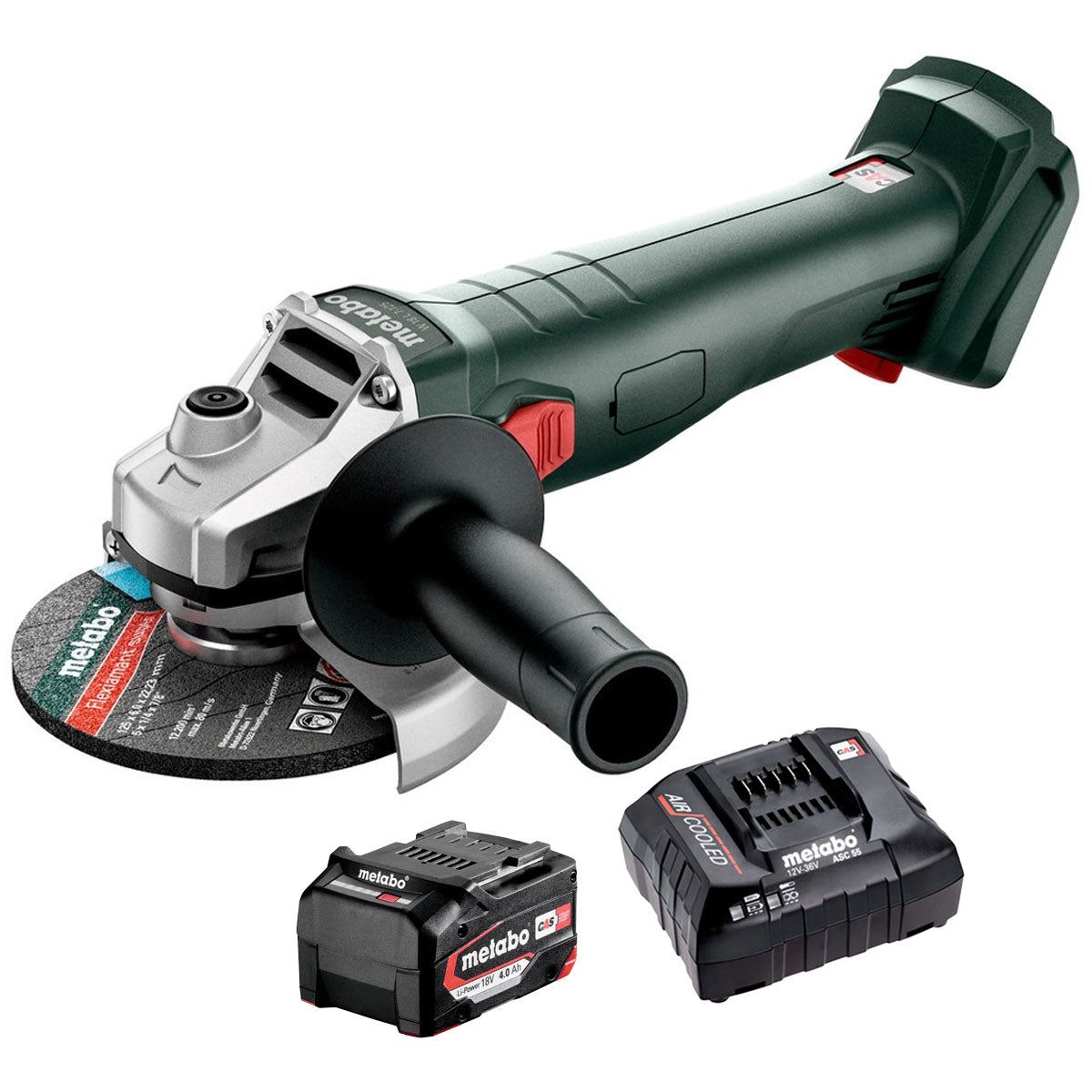 Metabo W 18 7-125 18V 125mm Angle Grinder with 1 x 4.0Ah Battery & Charger