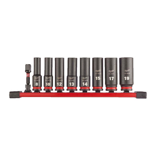 Milwaukee 3/8" Shockwave Deep Impact Socket Deep Set 9 Piece 4932480455