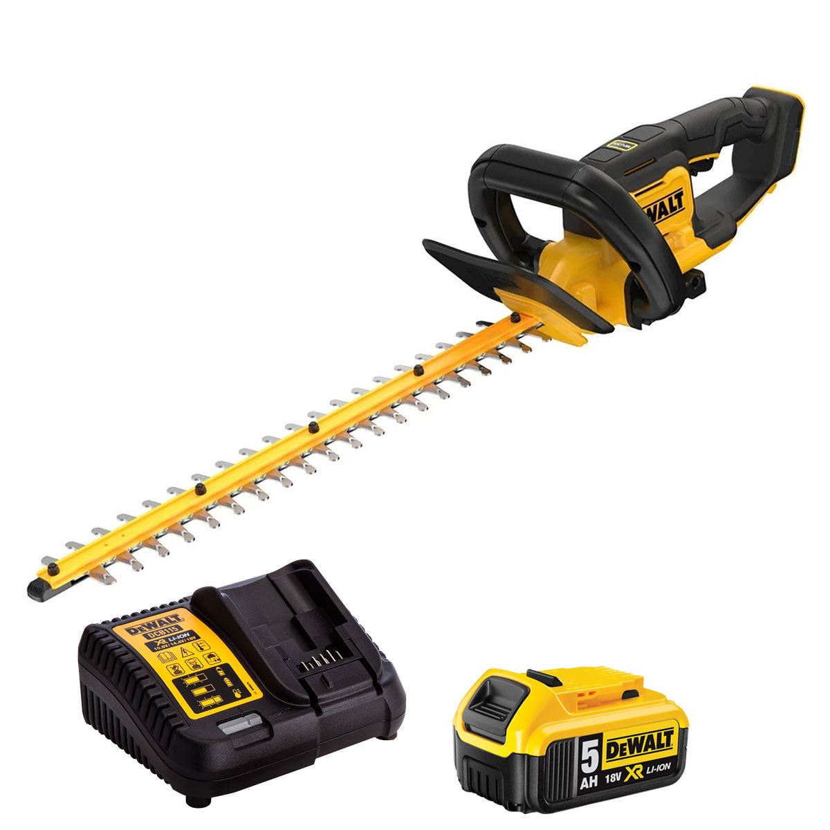 Dewalt DCMHT562N-XJ 18V XR 55cm Hedge Trimmer with 1 x 5.0Ah Battery & Charger