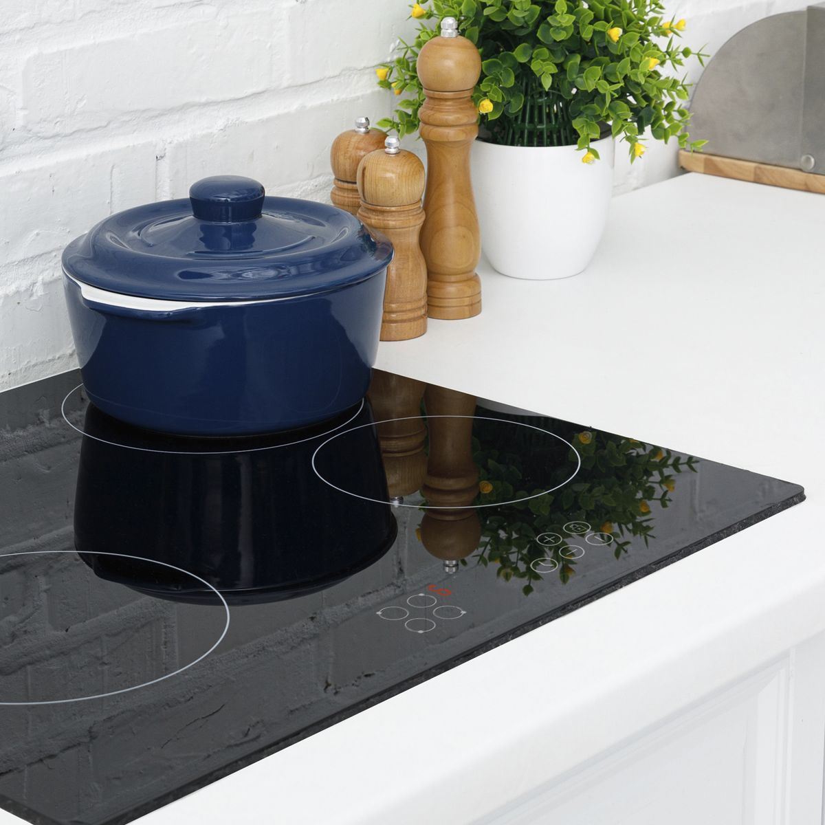 Sealey DH131 Baridi Integrated Ceramic Hob with 4 Cooking Zones 60cm Black Glass