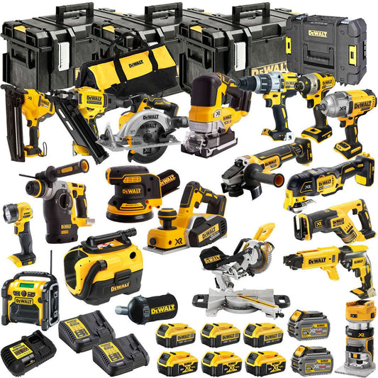 Dewalt DCKT4T19P 18V XR 19 Piece Power Tool Kit with 8 x Battery Charger & TStak Tool Storage