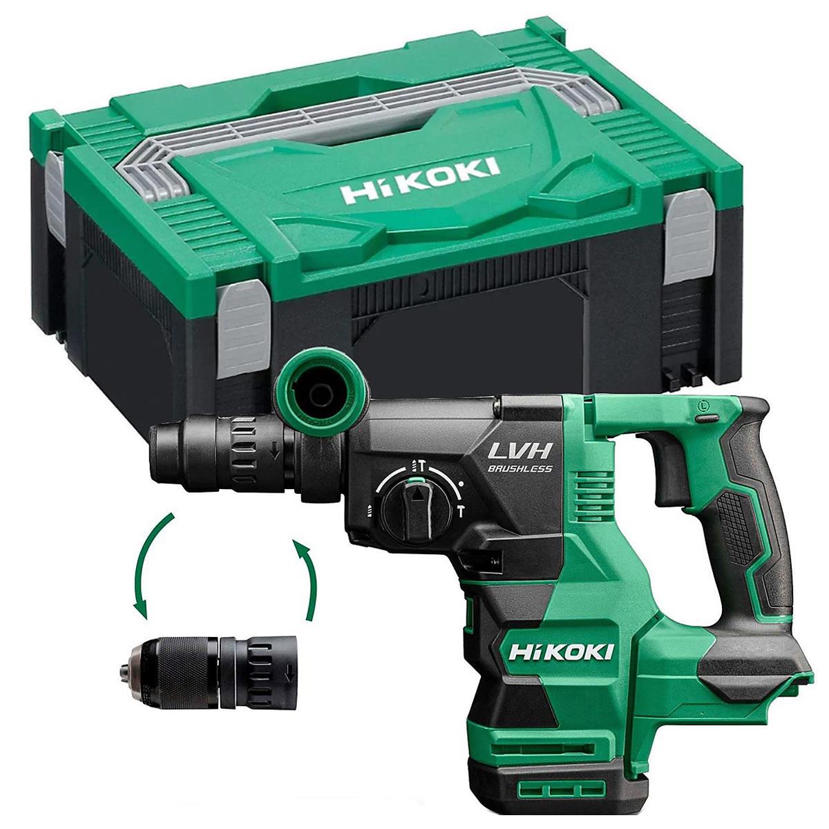 HiKOKI DH1826DCW2Z 18V Brushless 3 Mode SDS+ Hammer Drill With 1 x 5.0Ah Battery Charger & Case