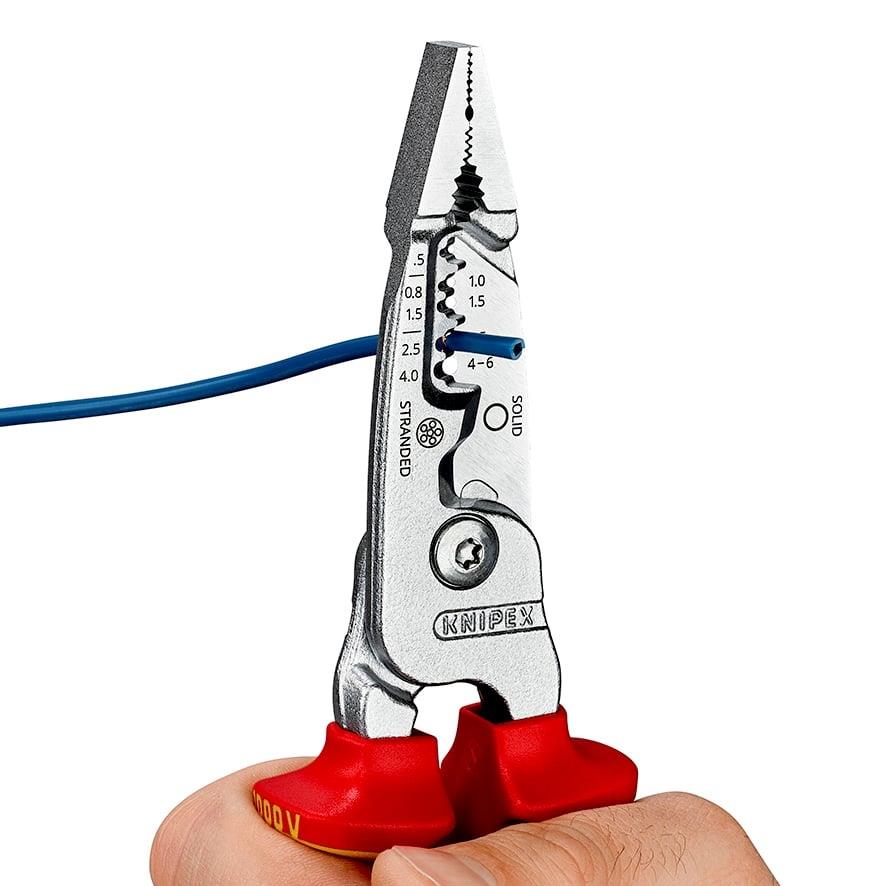Knipex 200mm VDE Insulated Metric Wire Stripper with Multi-Component Grips 13 76 200 ME SB