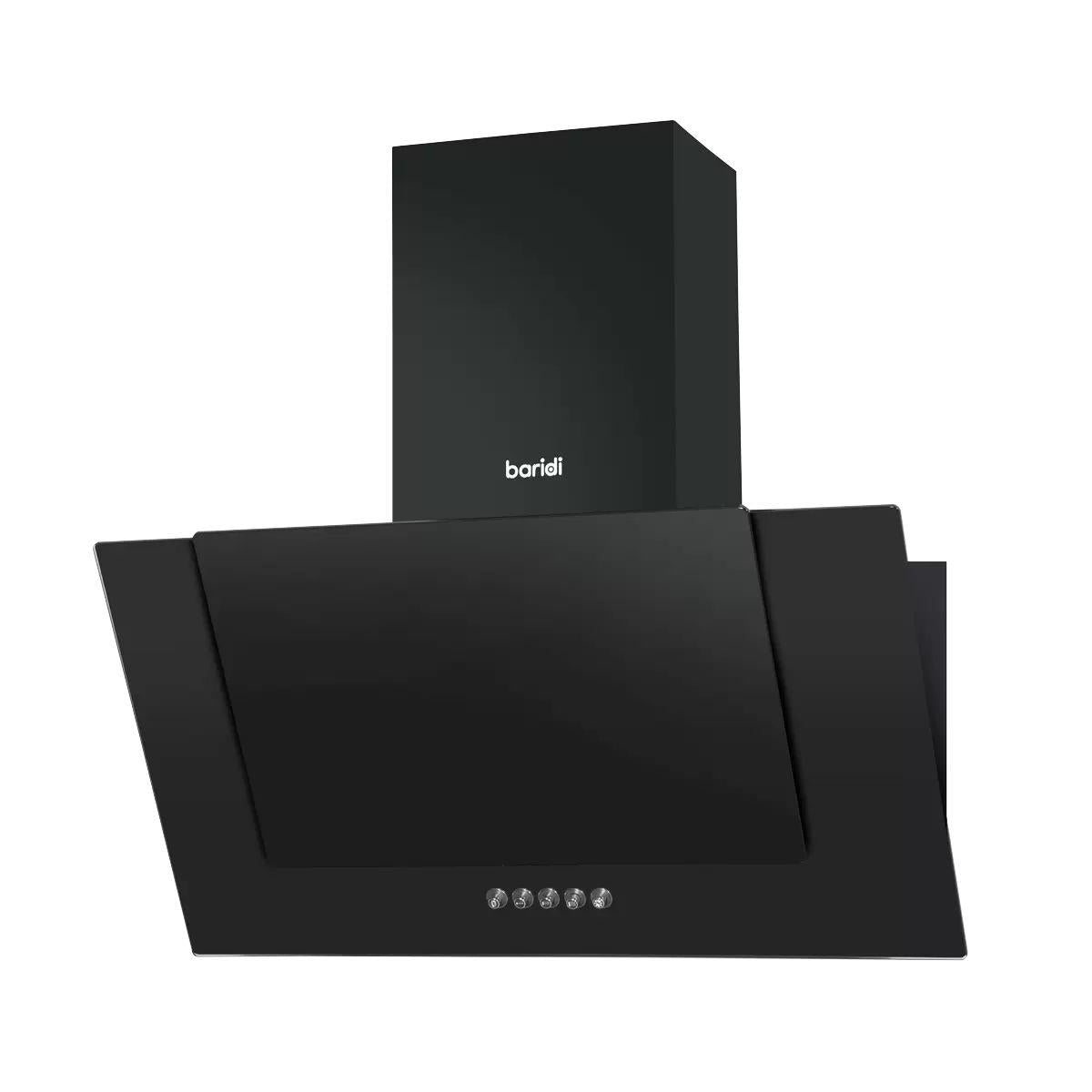 Sealey DH129 Baridi Angled Chimney Cooker Hood with Carbon Filters & LED Lamp Black Glass 240V
