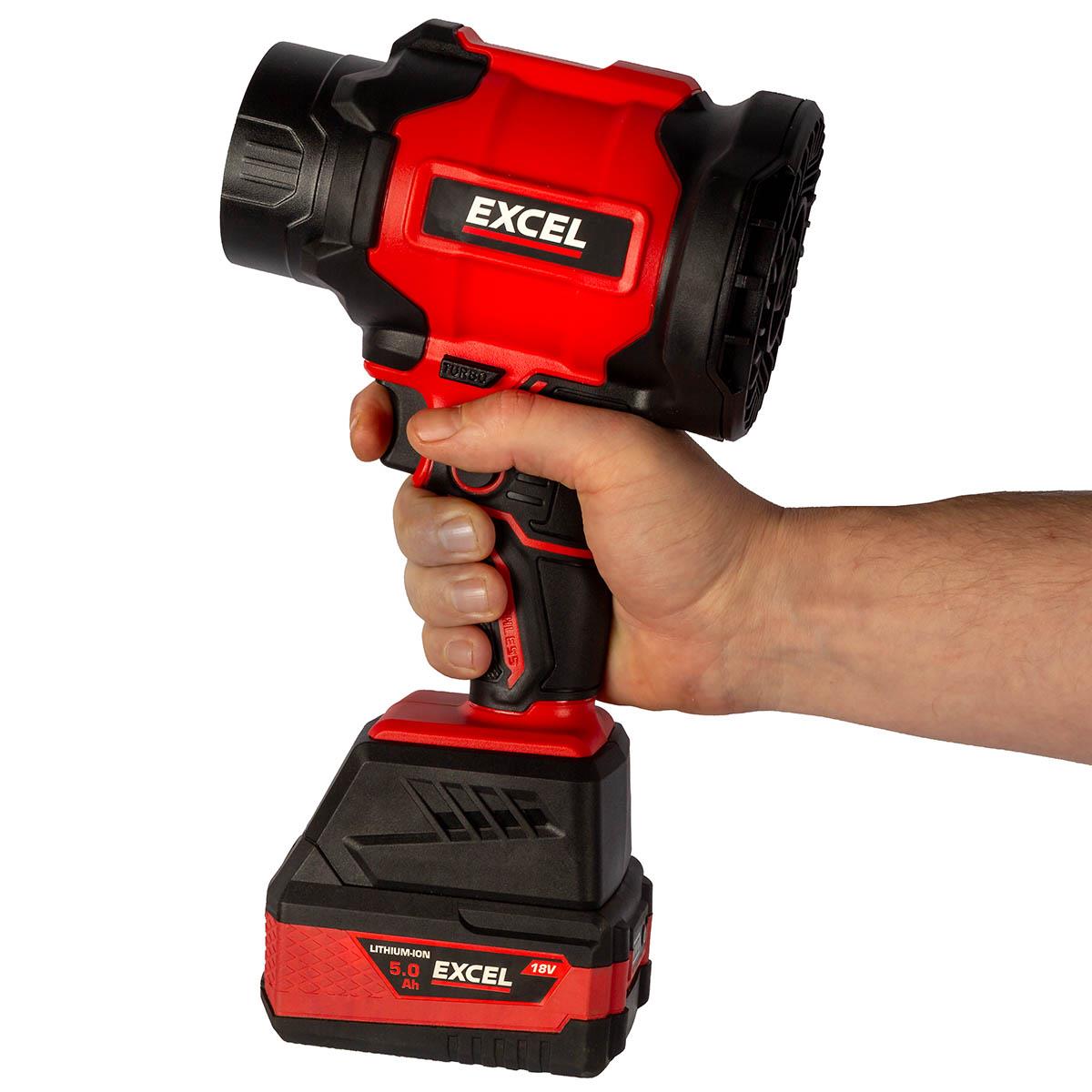 Excel 18V Brushless Storm Blower with Makita 1 x 3.0Ah Battery, Charger & Adaptor