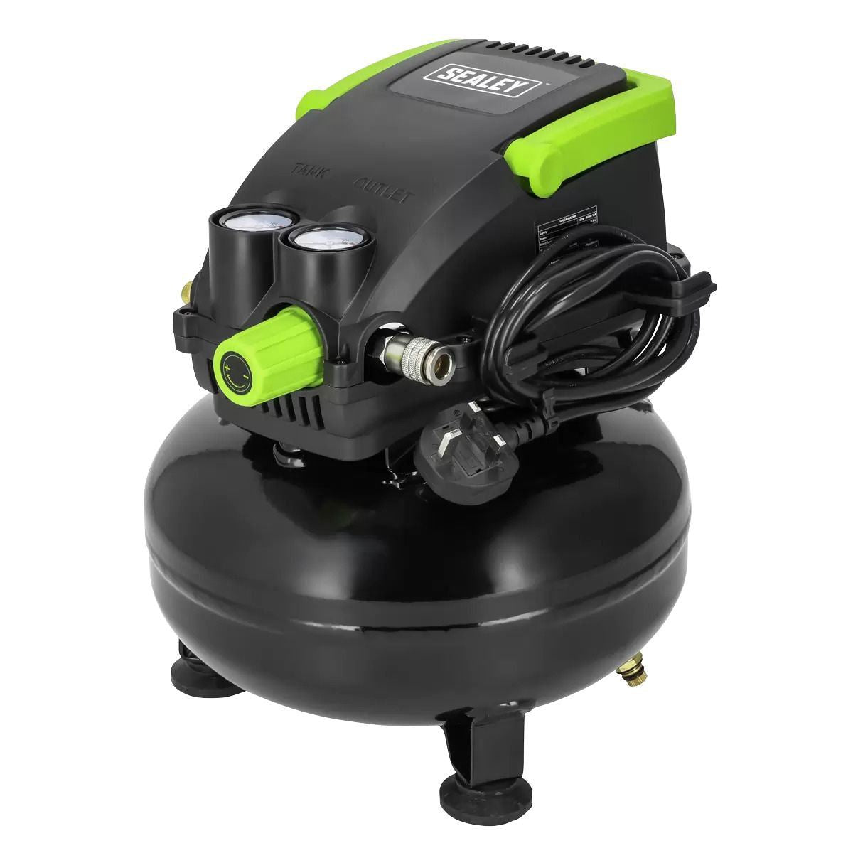 Sealey SAC1100 11L Oil-Free Air Compressor 0.5HP Direct Drive for Efficient, Low Maintenance Performance