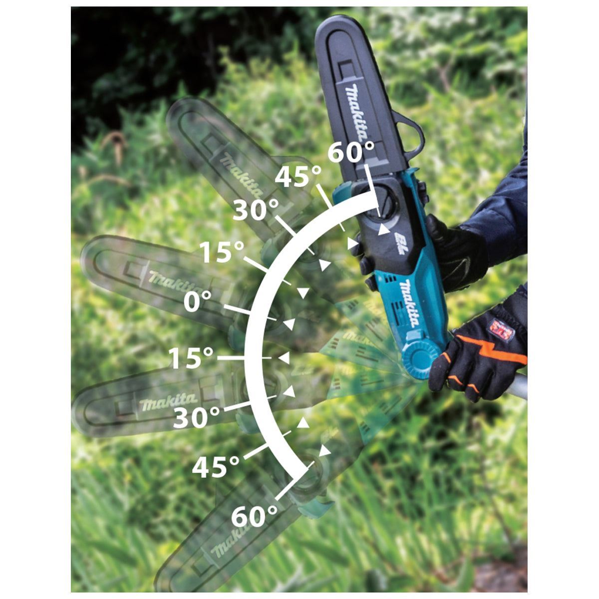 Makita DUA200RT 18V LXT Brushless 20cm Telescopic Pole Chainsaw With 1 x 5.0Ah Battery & Charger