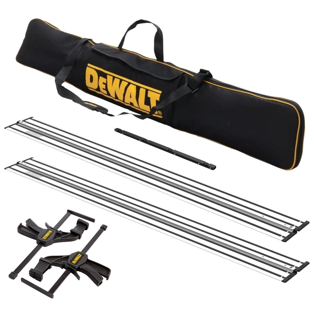 Dewalt Plunge Saw Accessories Set 2 x 1.5m Guide Rail, Clamps, Connector & Rail Bag