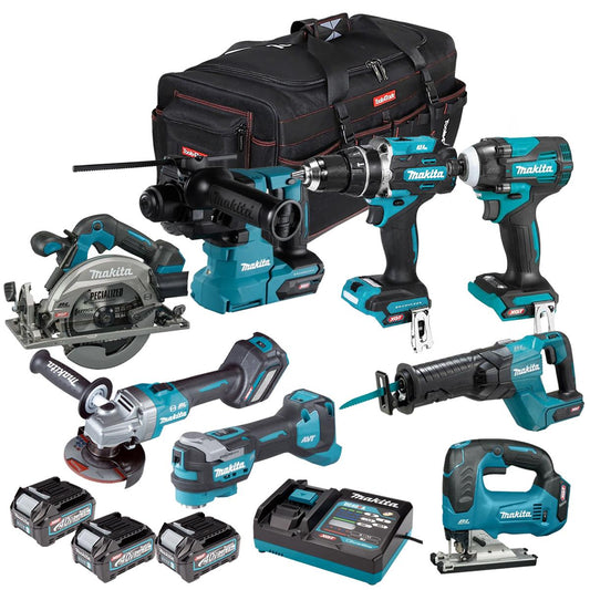 Makita 40V 8 Piece Combo Kit with 3 x 2.5Ah Batteries & Charger T4TKIT-6959