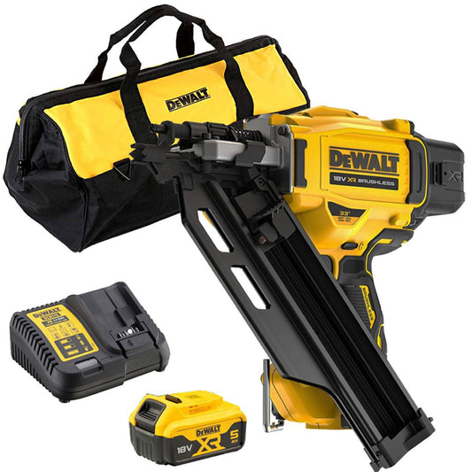 DeWalt DCN930N 18V Brushless First Fix Framing Nailer 1 x 5.0Ah Battery & Charger T4TKIT-830