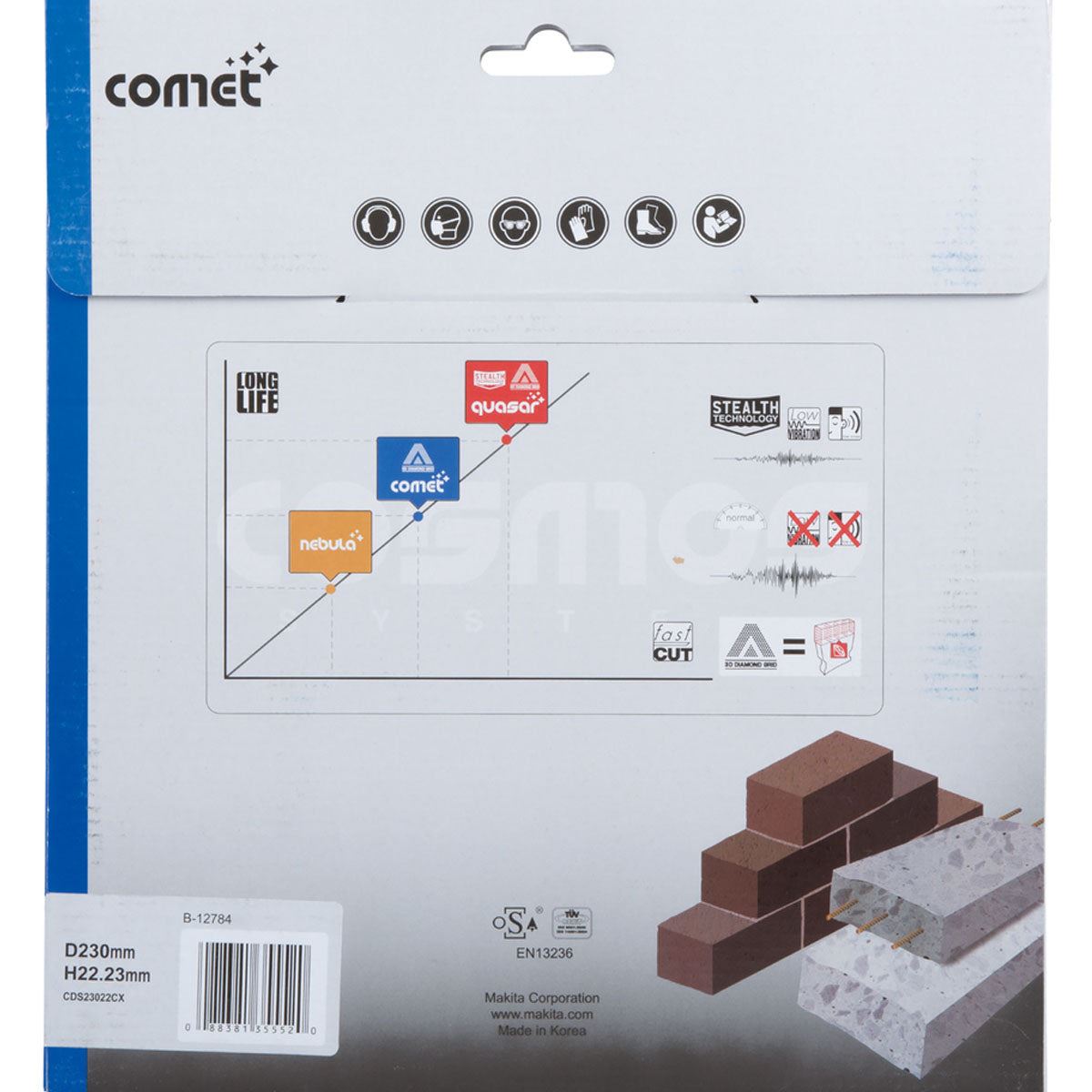 Makita B-12784 230mm 3DDG Comet Rapide Dry & Wet Diamond Wheel Blade