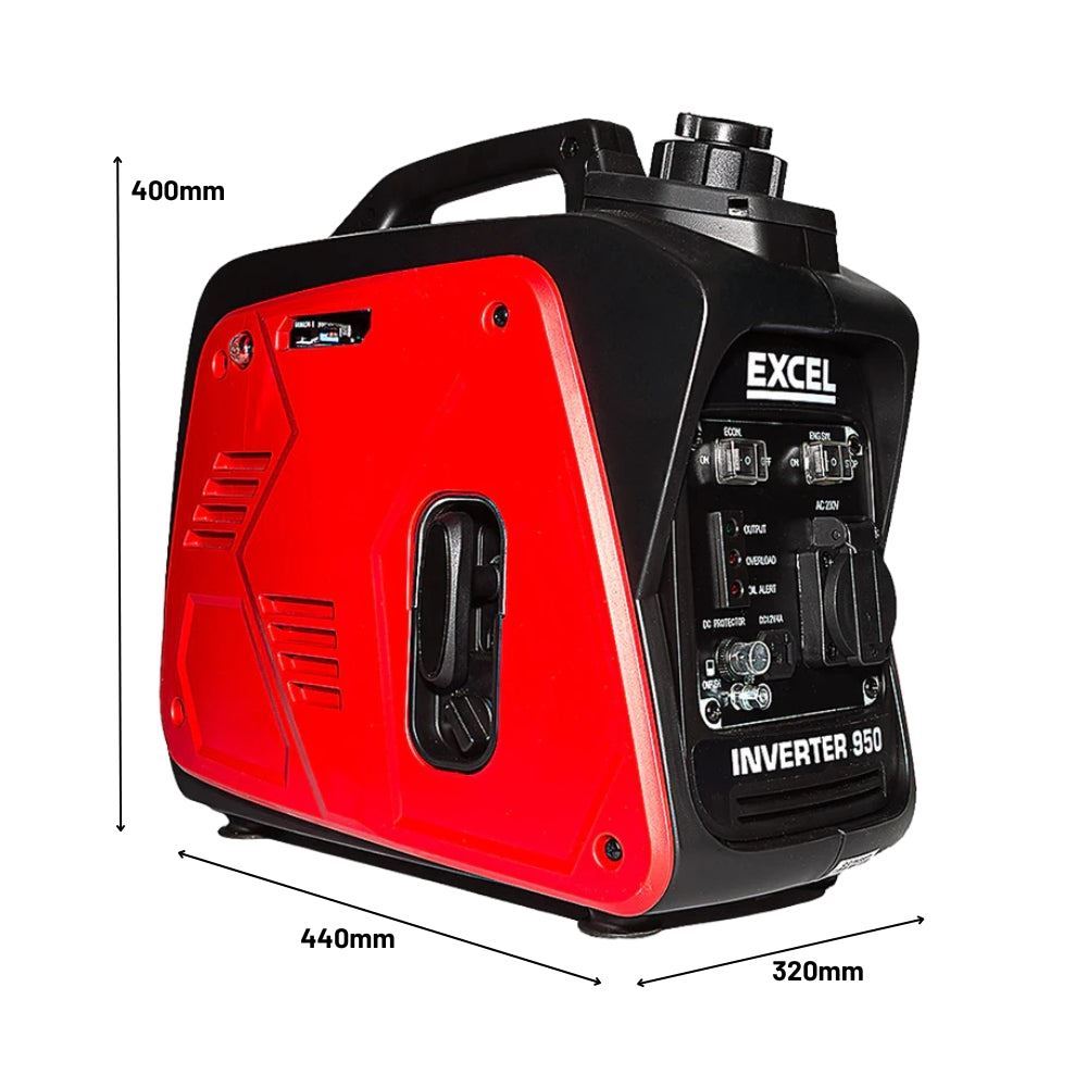 Excel Petrol Inverter Generator 4-Stroke Engine - 800W Power Output, 40CC for Reliable Outdoor use