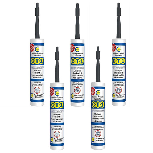 C-TEC CT1 290ml Unique Sealant & Construction Adhesive Anthracite Pack of 5
