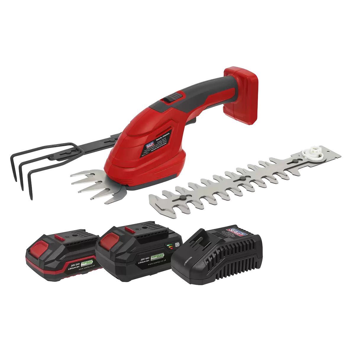 Sealey CP20VGT3KIT 20V Cordless 3-in-1 Garden Tool Kit with 2 Batteries & Charger