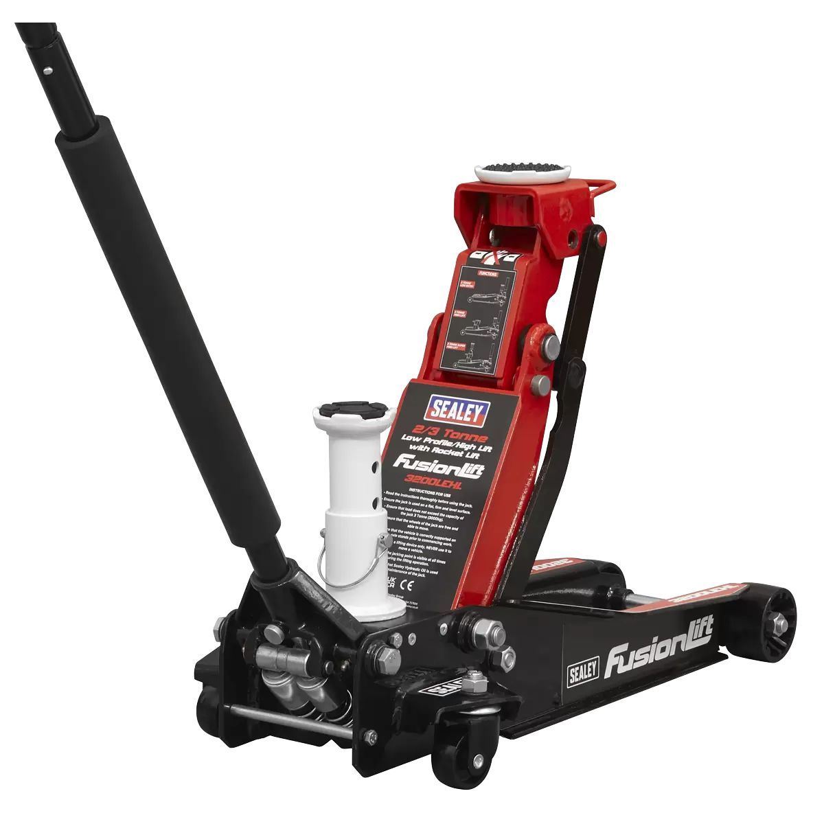 Sealey 3200LEHL Trolley Jack 2/3 Tonne Low Profile/High Lift with Rocket Lift
