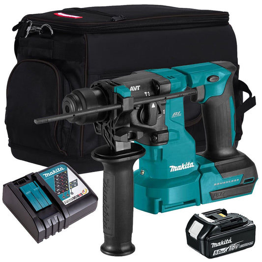 Makita DHR183Z 18V SDS+ Brushless Rotary Hammer Drill With 1 x 5.0Ah Battery, Charger & Bag