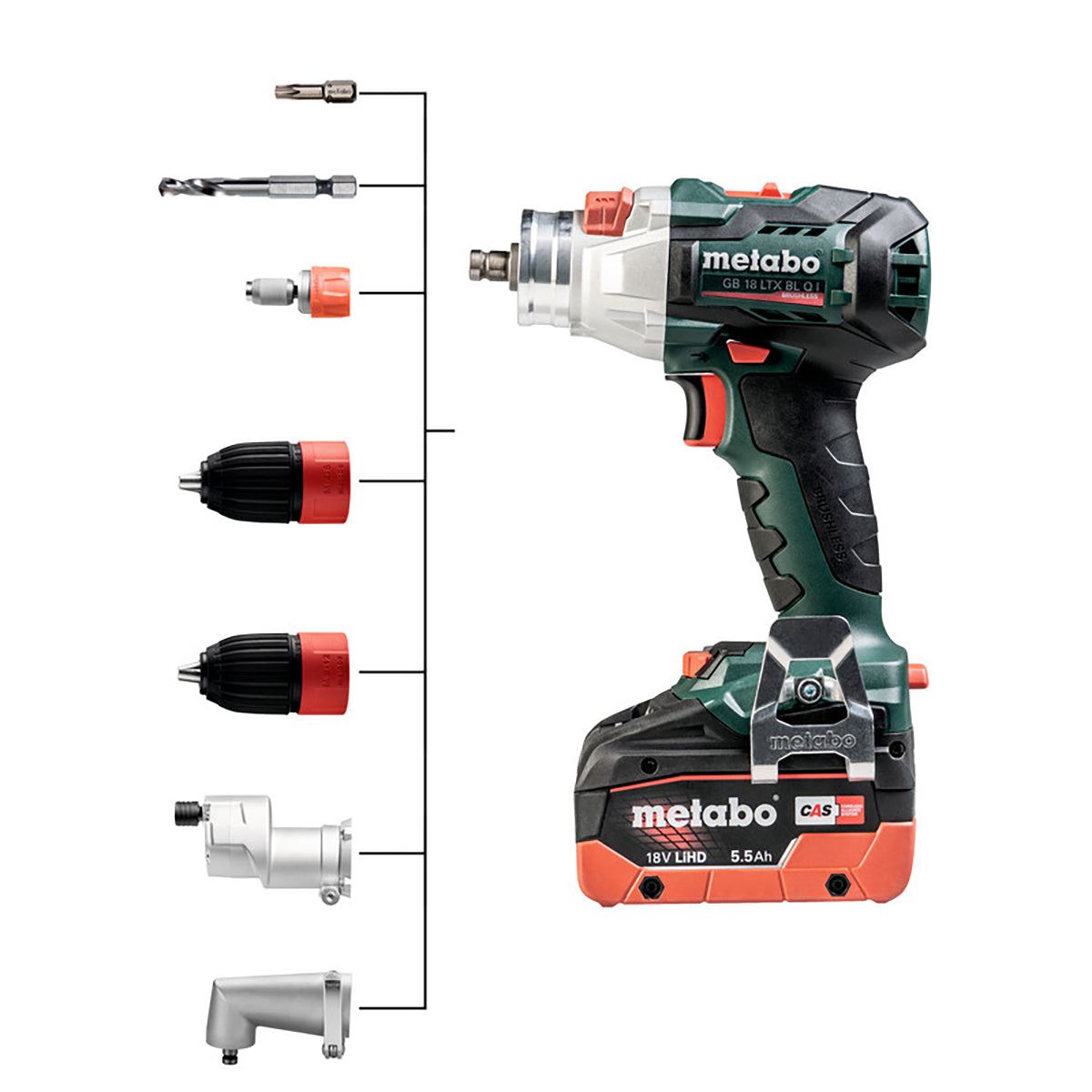 Metabo GB 18 LTX BL Q I 18V Brushless Tapper Drill Driver with 1 x 2.0Ah Battery Charger & Metabox