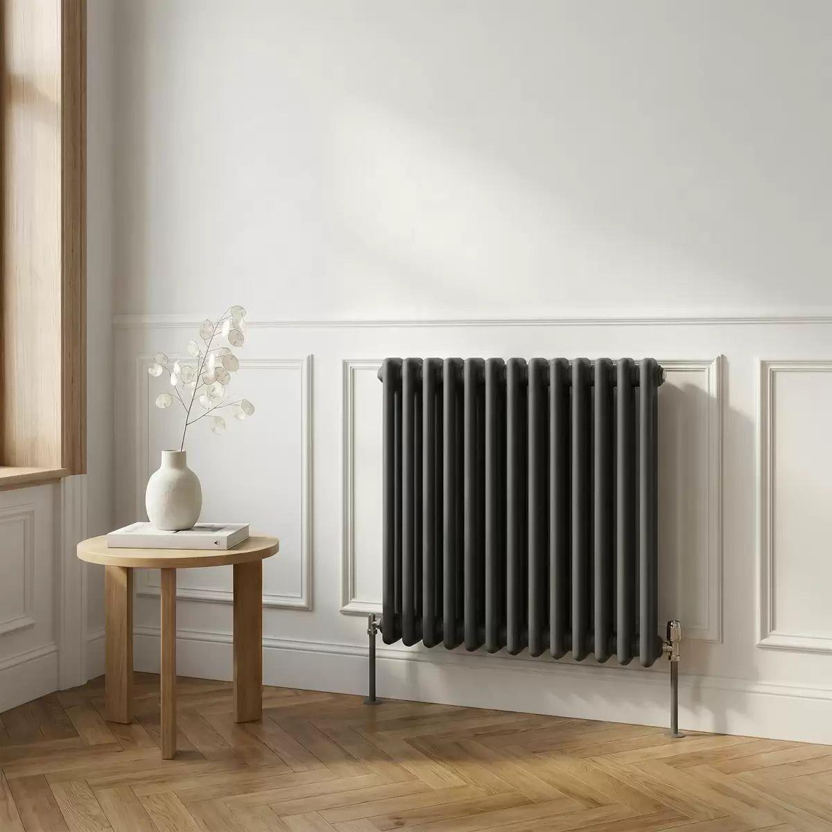 Sealey DH357 Baridi Horizontal Traditional 2 Column Radiator 600 x 607mm Anthracite