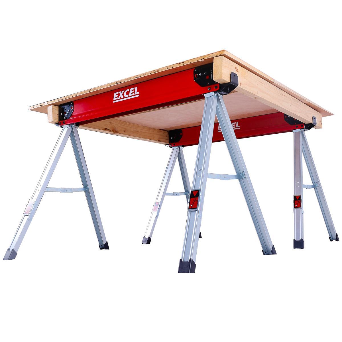 Excel Steel Sawhorse Heavy Duty Twin Pack 1000kg Capacity Item Condition Damaged Box